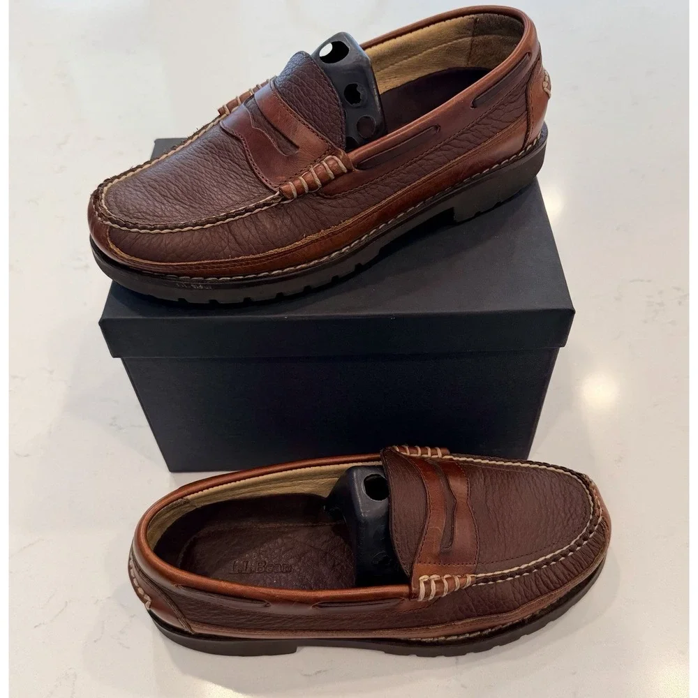 Vintage LL Bean Allagash Penny Loafers Sz 7 Boat Shoes 244478 Preppy Y2K 90's
